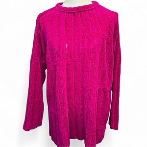 Vintage Victoria Jones Hot Pink Textured Knit Sweater